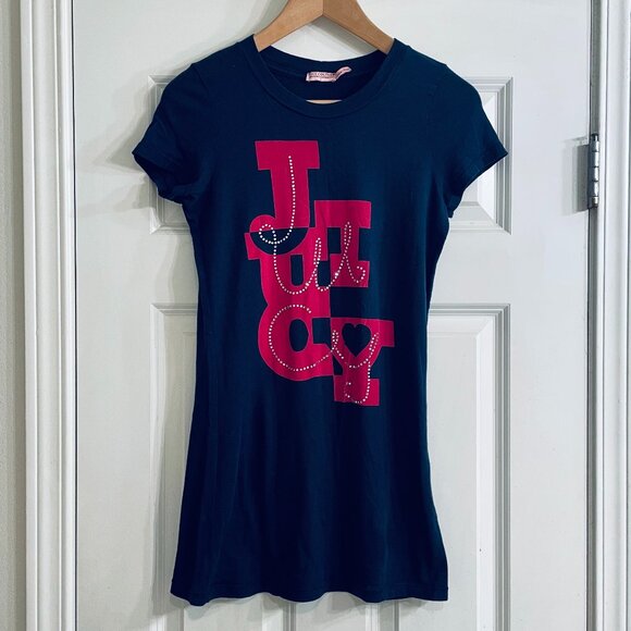 Juicy Couture - Original Tee Shirt Tunic With Rhinestones - Small - Picture 1 of 5